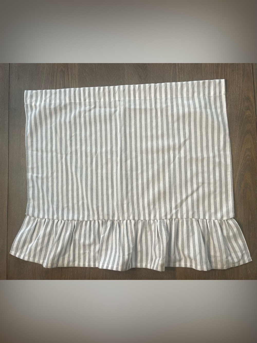 2 Striped Ruffle Cafe Curtains